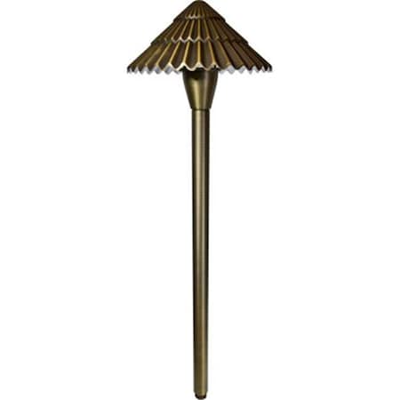 Dabmar Lighting LV48-WBS Solid Brass Path; Walkway and Area Light with Ribbed Top; Weathered Brass LV48-WBS